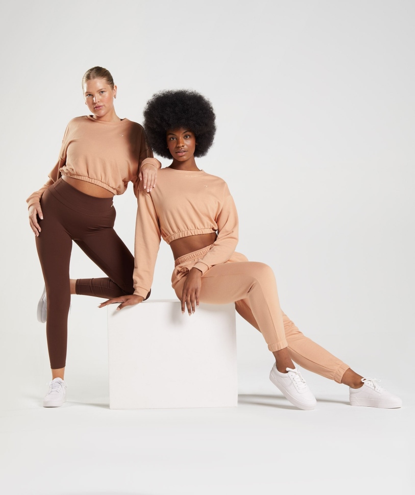 Gymshark Whitney Cropped πουλόβερ ηλιοβασίλεμα μπεζ