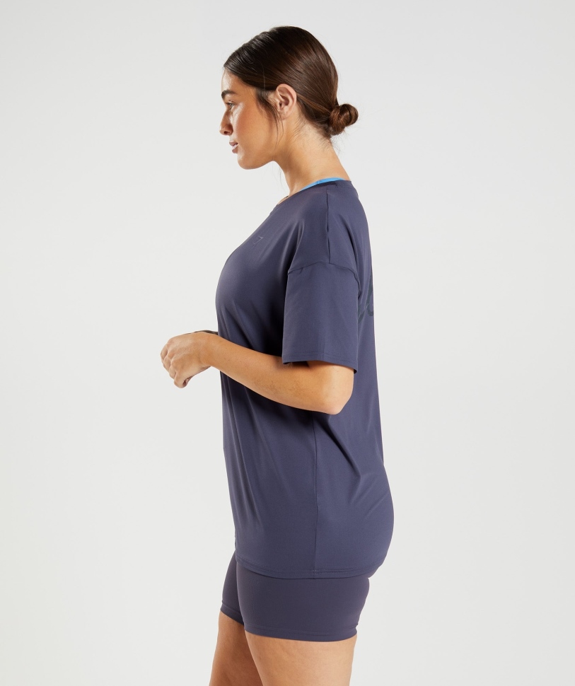 Gymshark Whitney υπερμεγέθη μπλουζάκι Indigo Navy