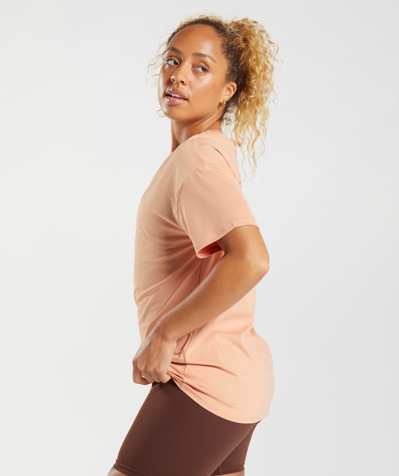 Gymshark Whitney υπερμεγέθη μπλουζάκι ηλιοβασίλεμα μπεζ