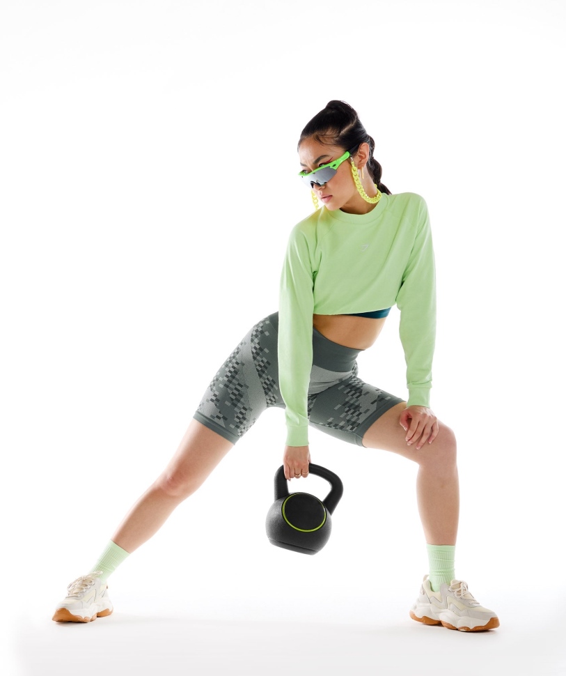 Gymshark Wtflex Cyborg σορτς ποδηλασίας χωρίς ραφές γκρι-μαύρο-ανοιχτό γκρι